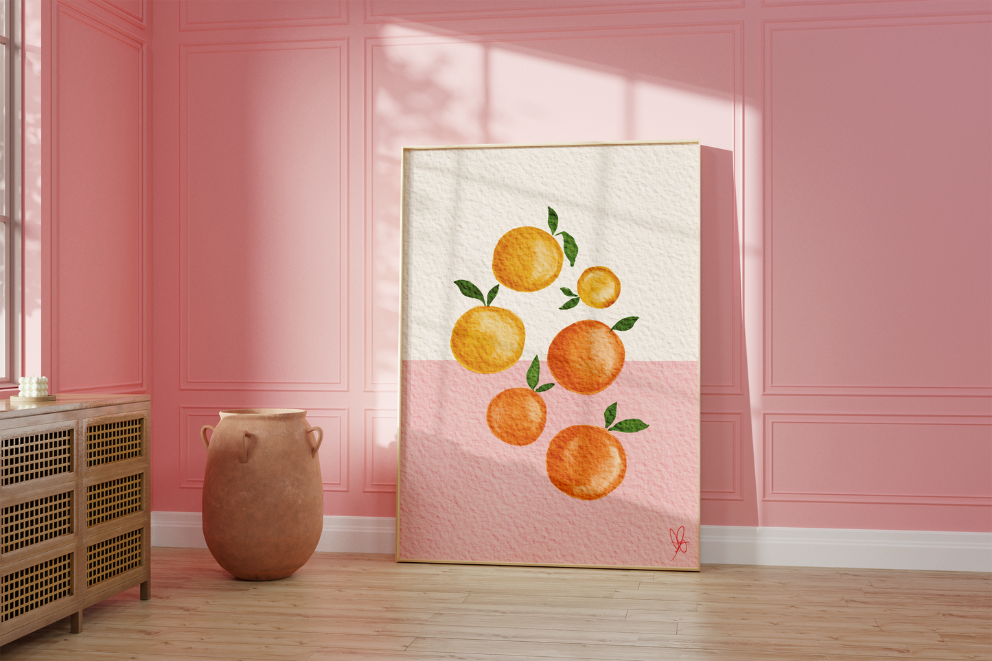 The Pink Citrus Print - Refreshing Summer Fruits Wall Art Decor | Modern Kitchen Poster