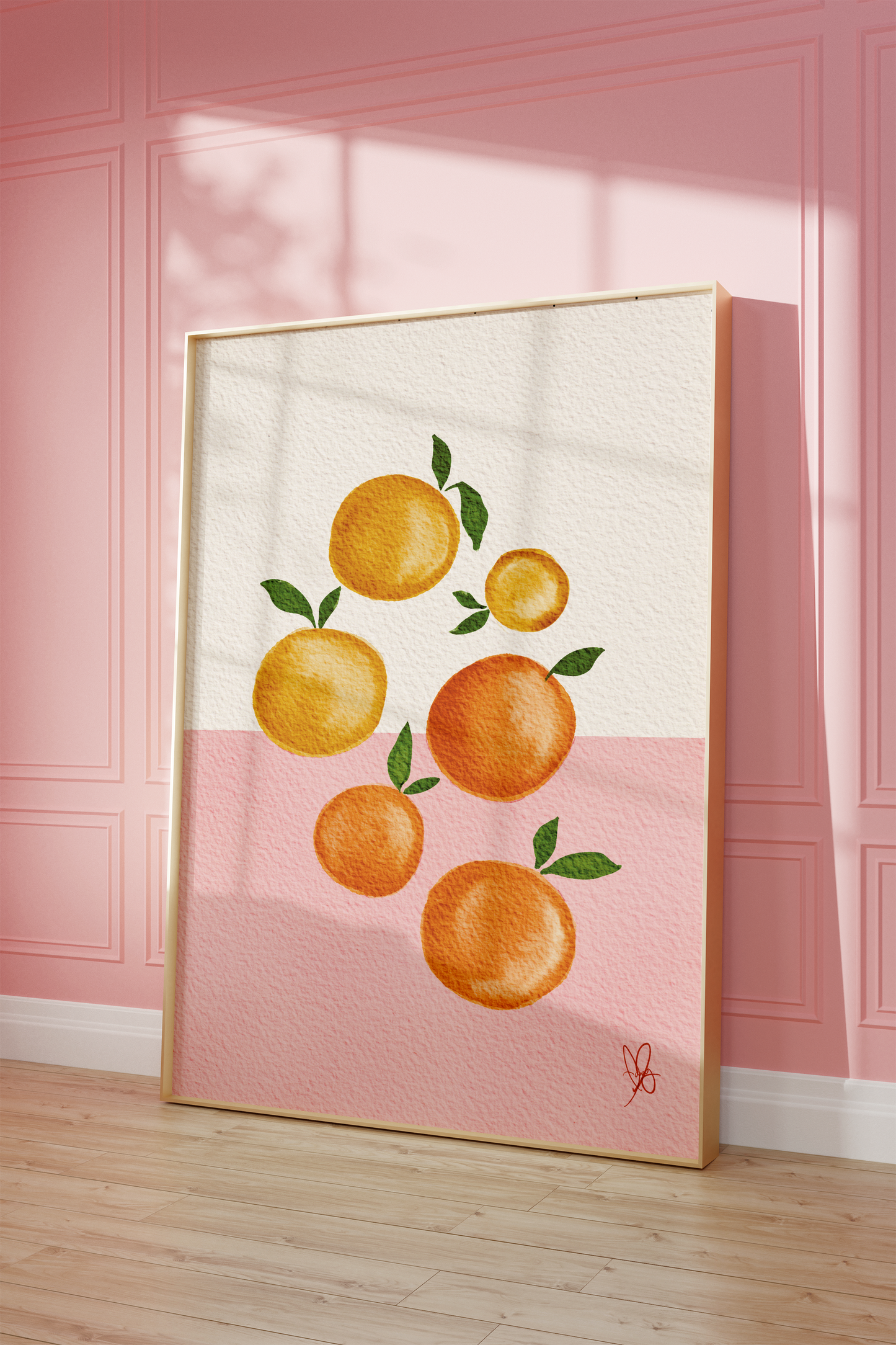 The Pink Citrus Print - Refreshing Summer Fruits Wall Art Decor | Modern Kitchen Poster