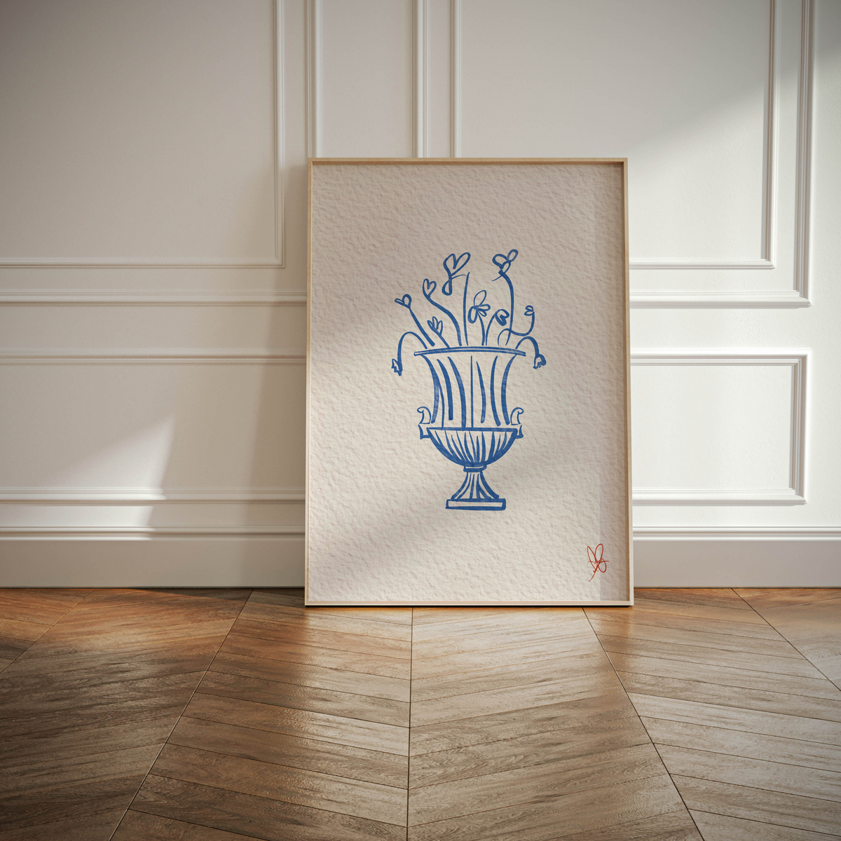 Vintage Blue Vase | Digital Poster Wall Art Decor