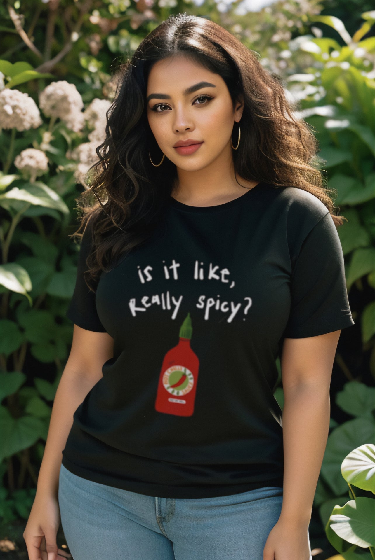 Unwrapped Collections, Woman in Is It Really Spicy Shirt, Cute T-shirt, Kawaii, Japan