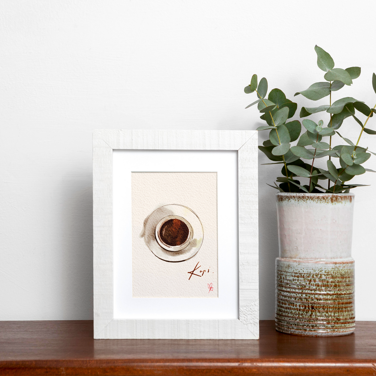 Fuel Your Inspiration: Coffee Art Print with a Warm Hug of Singaporean Kopi Vibes. Nordic, Ultra-Minimalistic, and Calming. Motivational Art for Coffee Lovers and Cafe Enthusiasts. Experience the Morning Bliss!