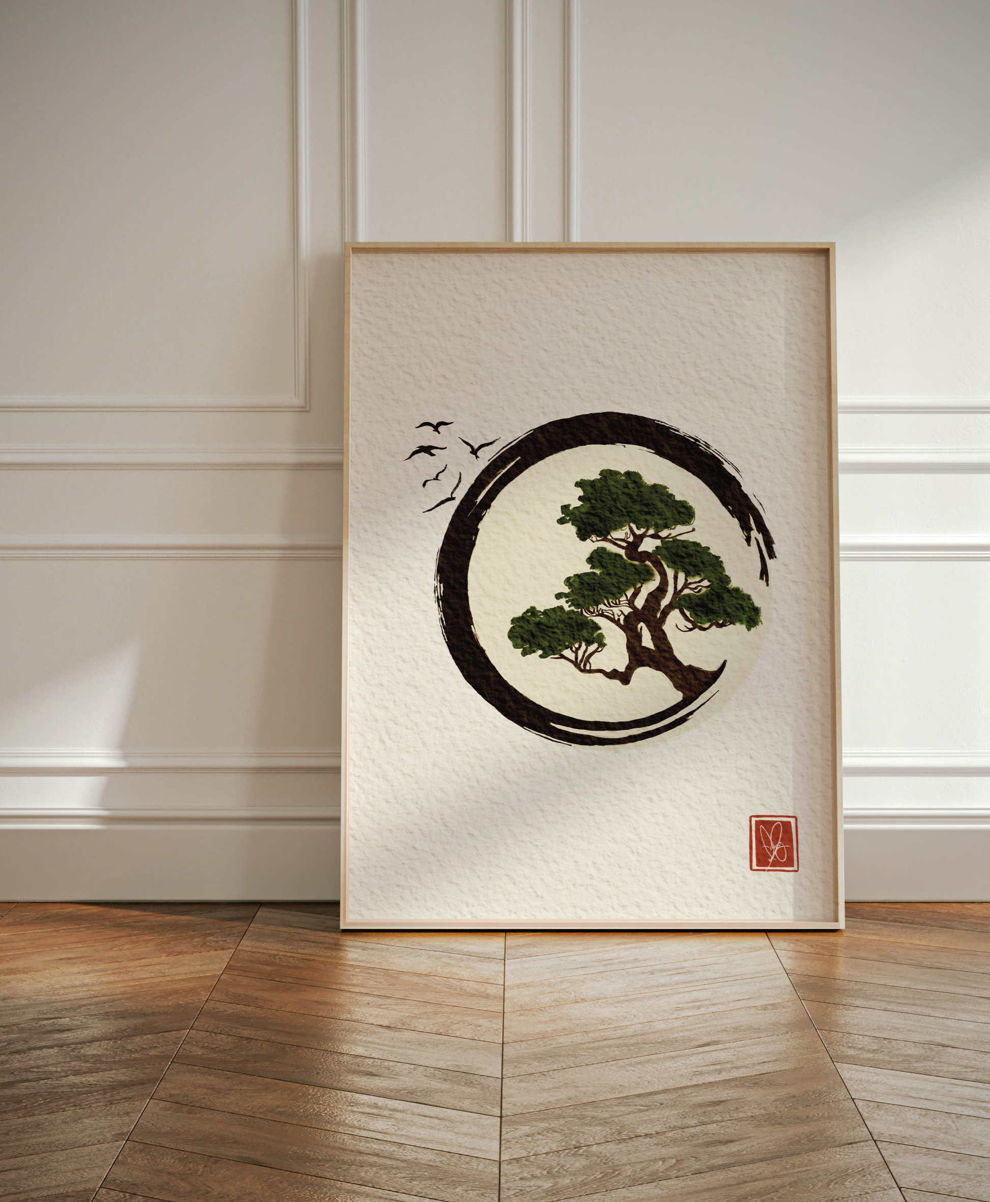 bonsai tree wall decal The Bonsai Print- Oriental Poster| Digital Print – Unwrapped Collections
