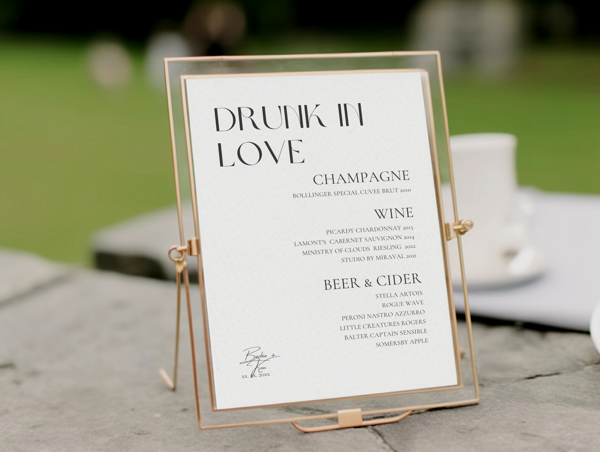 Drunk In Love, Minimalistic Editable Canva Bar Menu for Weddings: Customizable DIY Template, Wedding Bar Sign, Editable Menu, Canva Template, Wedding Reception Decor, Printable Bar Menu