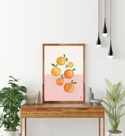 The Pink Citrus Print - Refreshing Summer Fruits Wall Art Decor | Modern Kitchen Poster