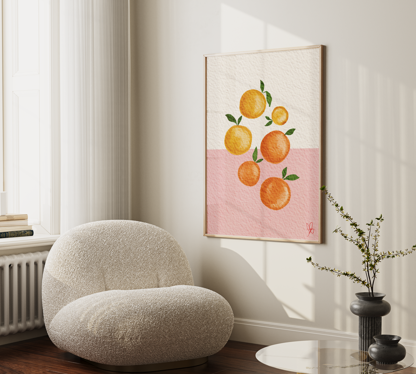 The Pink Citrus Print - Refreshing Summer Fruits Wall Art Decor | Modern Kitchen Poster